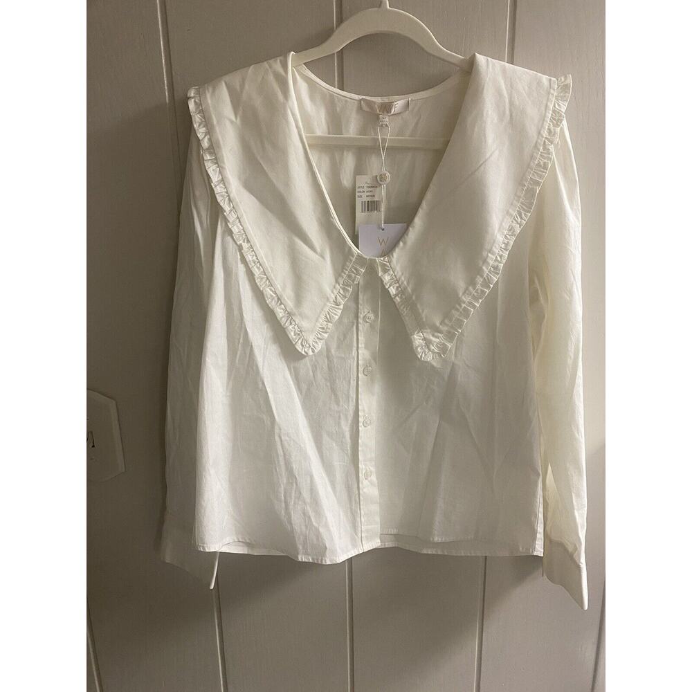NWT WAYF Ivory Prairie Peasant Blouse Size Medium